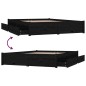 Giroletto con Cassetti Nero 150x200 cm 5FT King Size Giroletto con Cassetti Nero 150x200 cm 5FT King Size