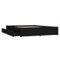 Giroletto con Cassetti Nero 150x200 cm 5FT King Size Giroletto con Cassetti Nero 150x200 cm 5FT King Size