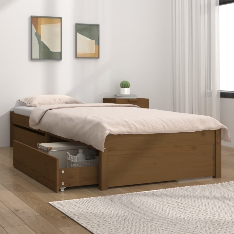 Giroletto con Cassetti Miele 90x200 cm Giroletto con Cassetti Miele 90x200 cm