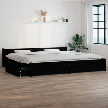 Giroletto con Cassetti Nero 200x200 cm