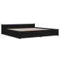 Giroletto con Cassetti Nero 180x200 cm 6FT Super King Giroletto con Cassetti Nero 180x200 cm 6FT Super King