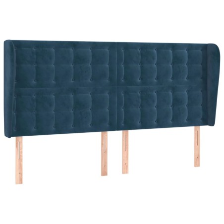 Testiera ad Orecchio Blu Scuro 183x23x118/128 cm in Velluto