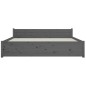 Giroletto Grigio in Legno Massello 150x200 cm 5FT King Size Giroletto Grigio in Legno Massello 150x200 cm 5FT King Size