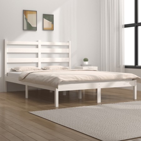 vidaXL Giroletto Bianco in Legno Massello di Pino 140x200 cm