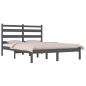 Giroletto Grigio in Legno Massello Pino 135x190 cm 4FT6 Double Giroletto Grigio in Legno Massello Pino 135x190 cm 4FT6 Double