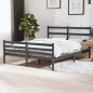 Giroletto Grigio in Legno Massello Pino 135x190 cm 4FT6 Double