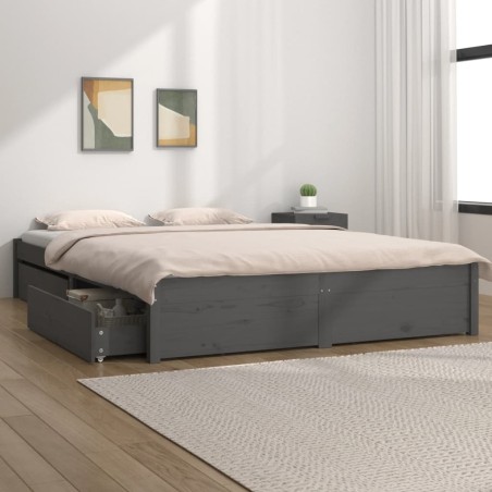 Giroletto con Cassetti Grigio 140x190 cm