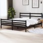 Giroletto Nero Legno Massello di Pino 180x200 cm 6FT Super King Giroletto Nero Legno Massello di Pino 180x200 cm 6FT Super King
