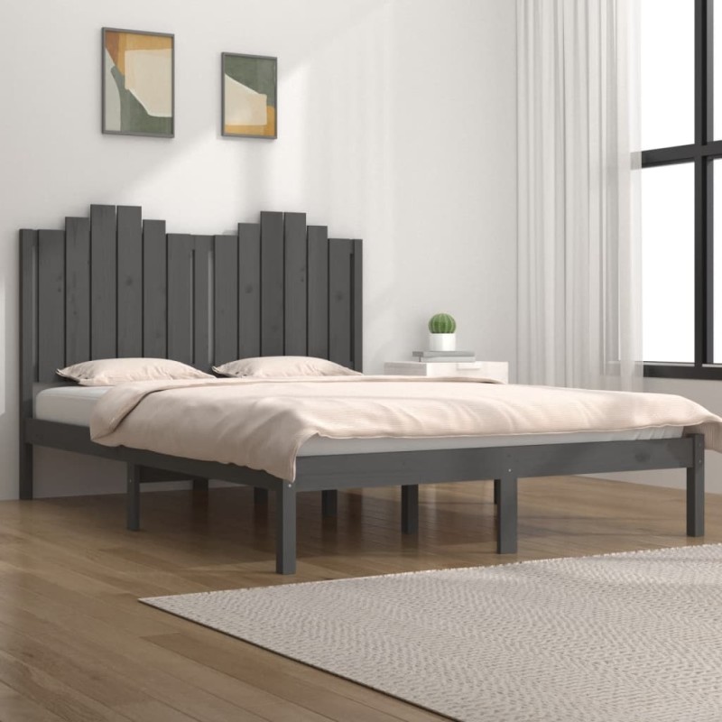 Giroletto Grigio in Legno Massello Pino 150x200cm 5FT King Size Giroletto Grigio in Legno Massello Pino 150x200cm 5FT King Size