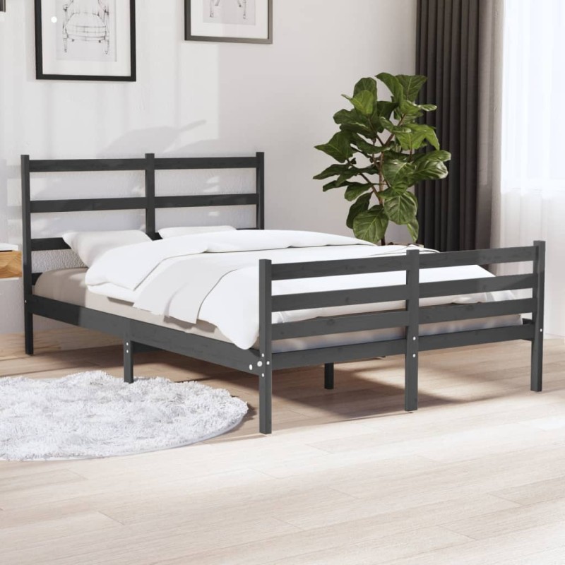 Giroletto Grigio in Legno Massello Pino 150x200cm 5FT King Size Giroletto Grigio in Legno Massello Pino 150x200cm 5FT King Size