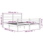 Giroletto Grigio in Legno Massello Pino 150x200cm 5FT King Size Giroletto Grigio in Legno Massello Pino 150x200cm 5FT King Size
