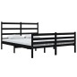 Giroletto Nero Legno Massello Pino 120x190 cm 4FT Small Double Giroletto Nero Legno Massello Pino 120x190 cm 4FT Small Double