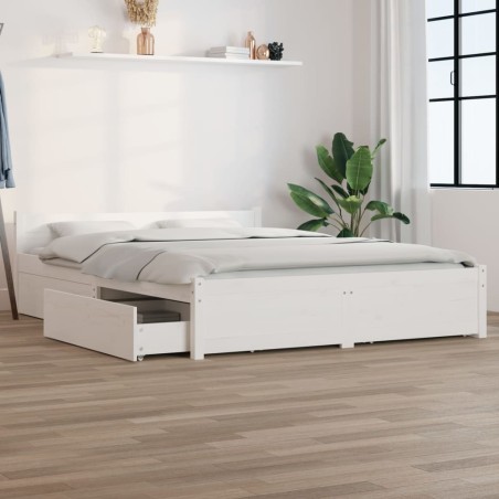 Giroletto con Cassetti Bianco 150x200 cm 5FT King Size