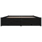 Giroletto con Cassetti Nero 135x190 cm 4FT6 Double