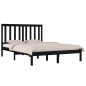 Giroletto Nero Legno Massello di Pino 180x200 cm 6FT Super King Giroletto Nero Legno Massello di Pino 180x200 cm 6FT Super King