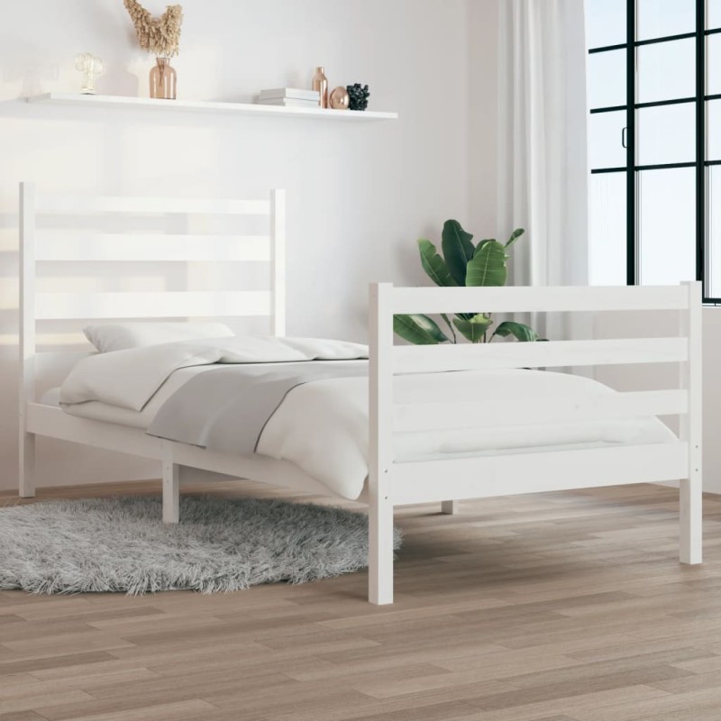 Giroletto in Legno Massello di Pino 90x190 cm Bianco Giroletto in Legno Massello di Pino 90x190 cm Bianco