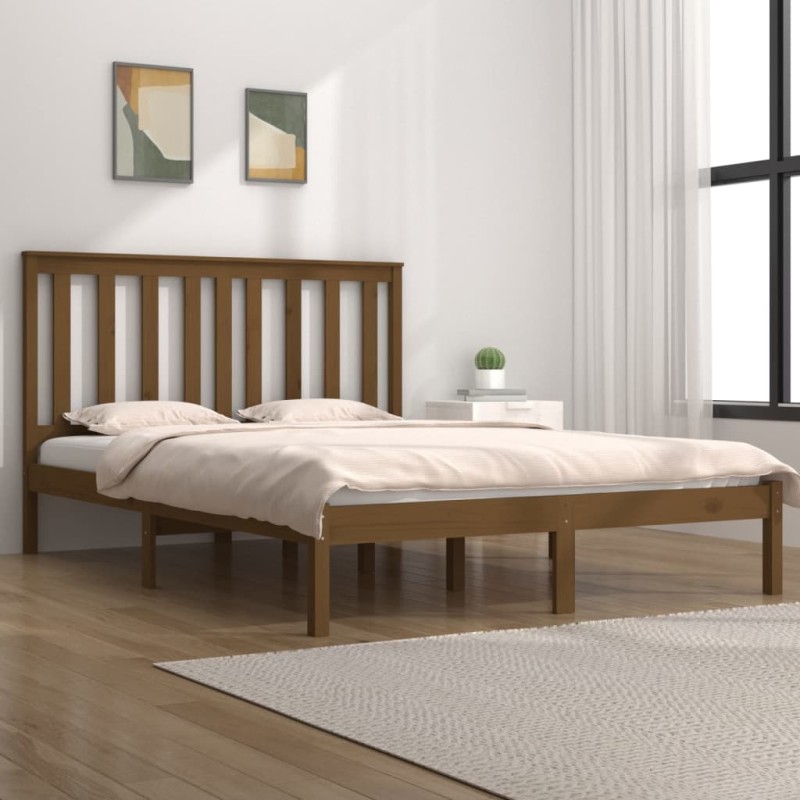 Giroletto Miele Legno Massello Pino 120x190 cm 4FT Small Double Giroletto Miele Legno Massello Pino 120x190 cm 4FT Small Double