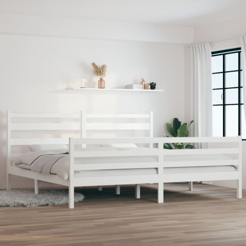 Giroletto in Legno Massello di Pino 200x200 cm Bianco Giroletto in Legno Massello di Pino 200x200 cm Bianco