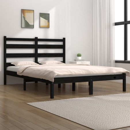 Giroletto Nero in Legno Massello di Pino 200x200 cm