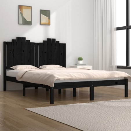 Giroletto Nero Legno Massello di Pino 180x200 cm 6FT Super King