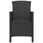 Sedia da Giardino con Cuscino in Rattan PP Grafite Sedia da Giardino con Cuscino in Rattan PP Grafite