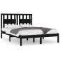 Giroletto Nero Legno Massello Pino 120x190 cm 4FT Small Double Giroletto Nero Legno Massello Pino 120x190 cm 4FT Small Double