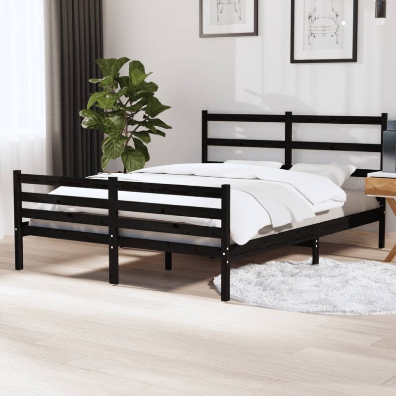 Giroletto Nero in Legno Massello di Pino 140x190 cm Giroletto Nero in Legno Massello di Pino 140x190 cm