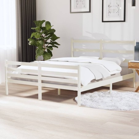 Giroletto Bianco Legno Massello di Pino 150x200cm 5FT King Size