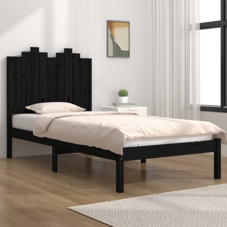 Giroletto Nero Legno Massello Pino 75x190 cm 2FT6 Small Single