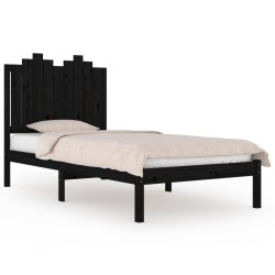 Giroletto Nero Legno Massello Pino 75x190 cm 2FT6 Small Single