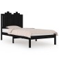Giroletto Nero Legno Massello Pino 75x190 cm 2FT6 Small Single Giroletto Nero Legno Massello Pino 75x190 cm 2FT6 Small Single