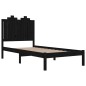 Giroletto Nero Legno Massello Pino 75x190 cm 2FT6 Small Single Giroletto Nero Legno Massello Pino 75x190 cm 2FT6 Small Single