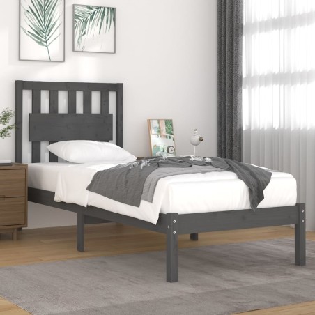 Giroletto Grigio in Legno Massello di Pino 90x190 cm 3FT Single