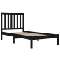 Giroletto Nero in Legno Massello di Pino 90x190 cm 3FT Single Giroletto Nero in Legno Massello di Pino 90x190 cm 3FT Single
