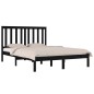 Giroletto Nero in Legno Massello Pino 150x200 cm 5FT King Size Giroletto Nero in Legno Massello Pino 150x200 cm 5FT King Size