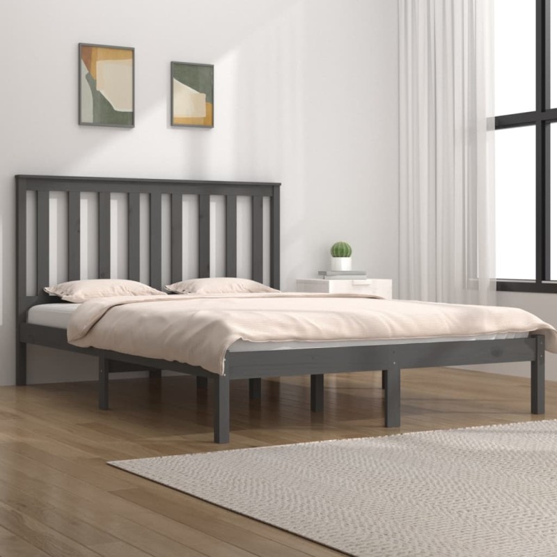 Giroletto Grigio Legno Massello Pino 120x190cm 4FT Small Double Giroletto Grigio Legno Massello Pino 120x190cm 4FT Small Double