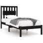Giroletto Nero Legno Massello Pino 75x190 cm 2FT6 Small Single