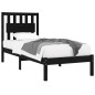 Giroletto Nero Legno Massello Pino 75x190 cm 2FT6 Small Single
