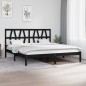 Giroletto Nero Legno Massello di Pino 180x200 cm 6FT Super King Giroletto Nero Legno Massello di Pino 180x200 cm 6FT Super King