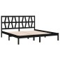 Giroletto Nero Legno Massello di Pino 180x200 cm 6FT Super King Giroletto Nero Legno Massello di Pino 180x200 cm 6FT Super King