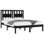 Giroletto Nero in Legno Massello Pino 150x200 cm 5FT King Size Giroletto Nero in Legno Massello Pino 150x200 cm 5FT King Size