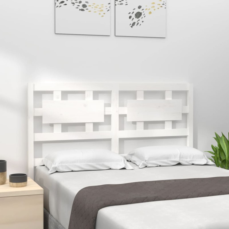 Testiera per Letto Bianca 145,5x4x100 cm Legno Massello di Pino Testiera per Letto Bianca 145,5x4x100 cm Legno Massello di Pino
