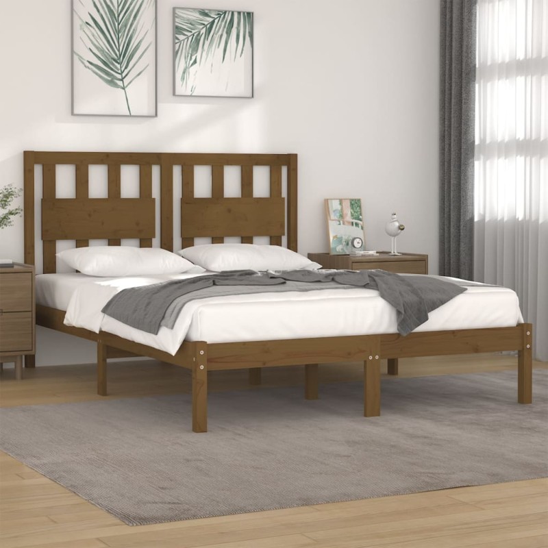 Giroletto Miele in Legno Massello Pino 150x200 cm 5FT King Size Giroletto Miele in Legno Massello Pino 150x200 cm 5FT King Size