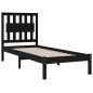 Giroletto Nero in Legno Massello di Pino 90x190 cm 3FT Single