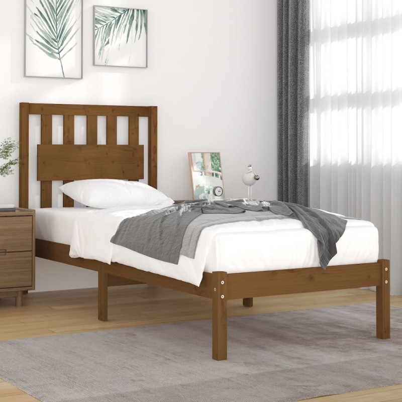 Giroletto Miele Legno Massello Pino 75x190 cm 2FT6 Small Single Giroletto Miele Legno Massello Pino 75x190 cm 2FT6 Small Single