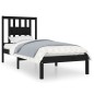 Giroletto Nero in Legno Massello 75x190 cm 2FT6 Small Single