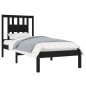 Giroletto Nero in Legno Massello 75x190 cm 2FT6 Small Single