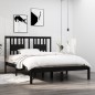 Giroletto Nero in Legno Massello 135x190 cm 4FT6 Double Giroletto Nero in Legno Massello 135x190 cm 4FT6 Double