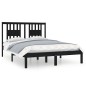 Giroletto Nero in Legno Massello 135x190 cm 4FT6 Double Giroletto Nero in Legno Massello 135x190 cm 4FT6 Double