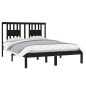 Giroletto Nero in Legno Massello 135x190 cm 4FT6 Double Giroletto Nero in Legno Massello 135x190 cm 4FT6 Double